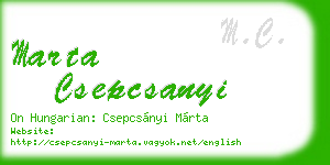 marta csepcsanyi business card