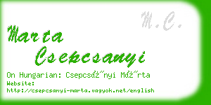 marta csepcsanyi business card